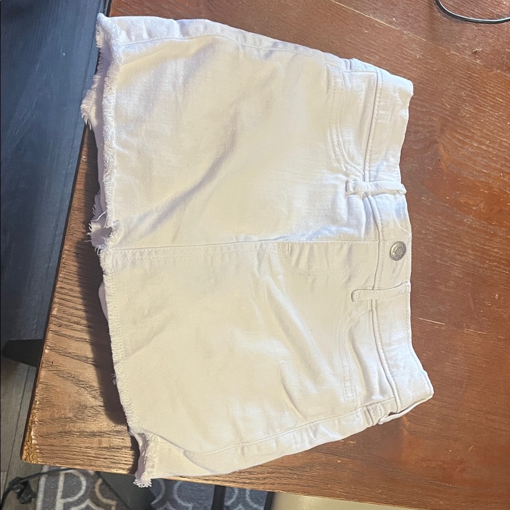 Girls White Denim Shorts / Skirt